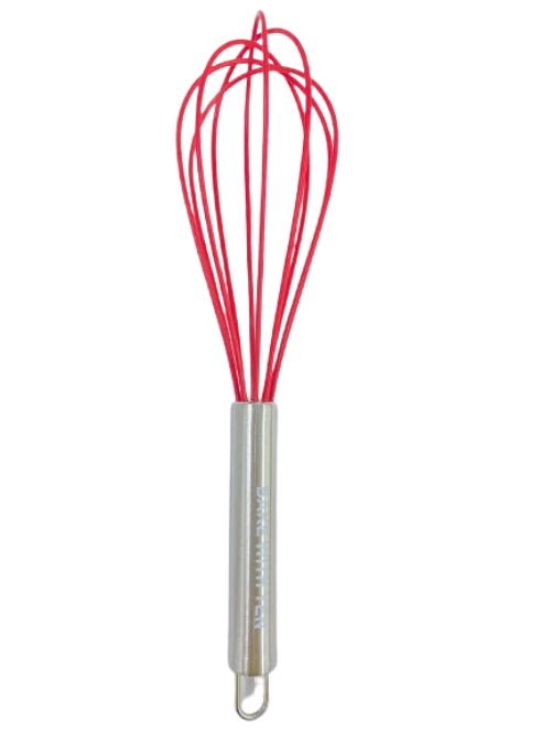 Cuisipro 10 Inch Silicone Flat Whisk, Red