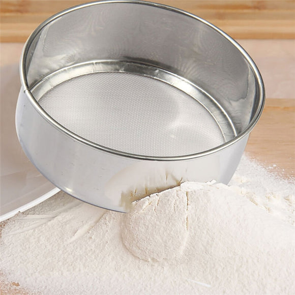 Fine Mesh Flour Sifter Round Stainless Steel Sieve Strainer – Canada Baking  Supplies