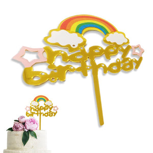 CAKE TOPPER RAINBOW GD H.BIRTHDAY 1s