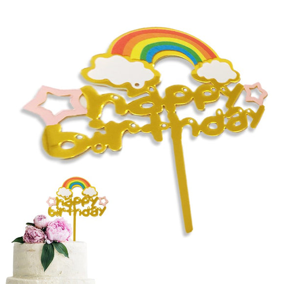CAKE TOPPER RAINBOW GD H.BIRTHDAY 1s