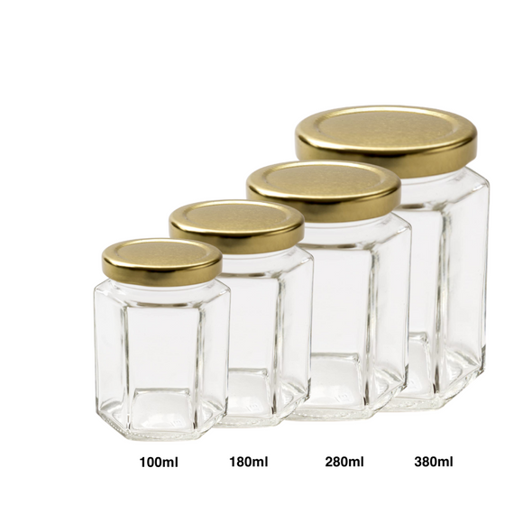 HEXAGON GLASS BOTTLE WITH LID - Bake With Yen