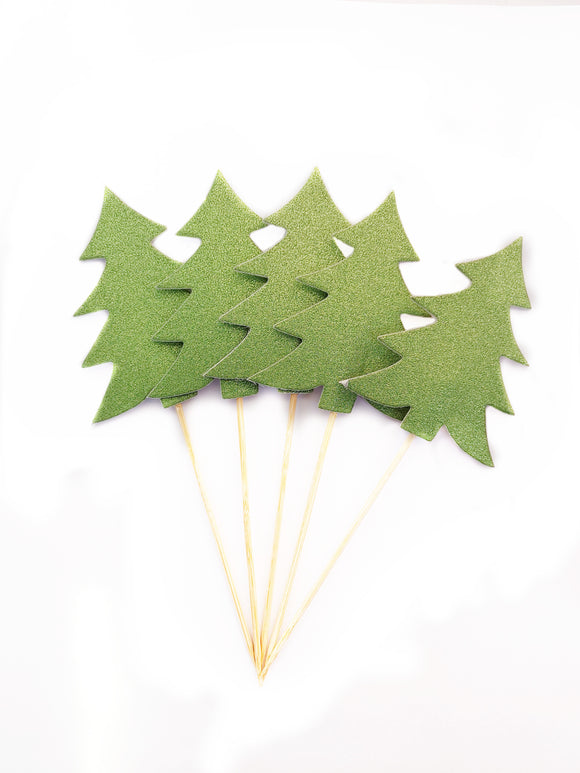 CAKE TOPPER PAPER XMAS (GRN/WH) 5S 1PKT