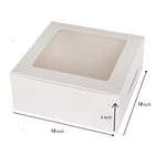 WHITE CAKE BOX WITH WINDOW 12X12X4" 1s