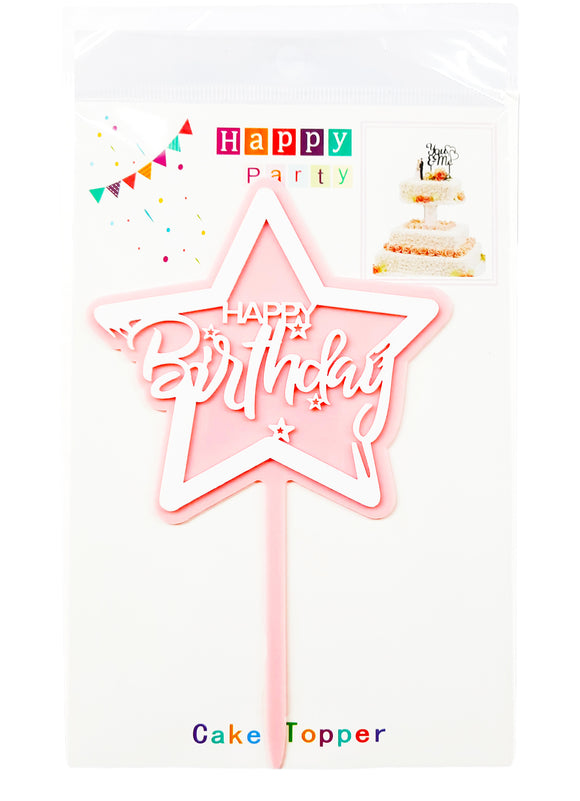 CAKE TOPPER STAR H.BIRTHDAY 1s